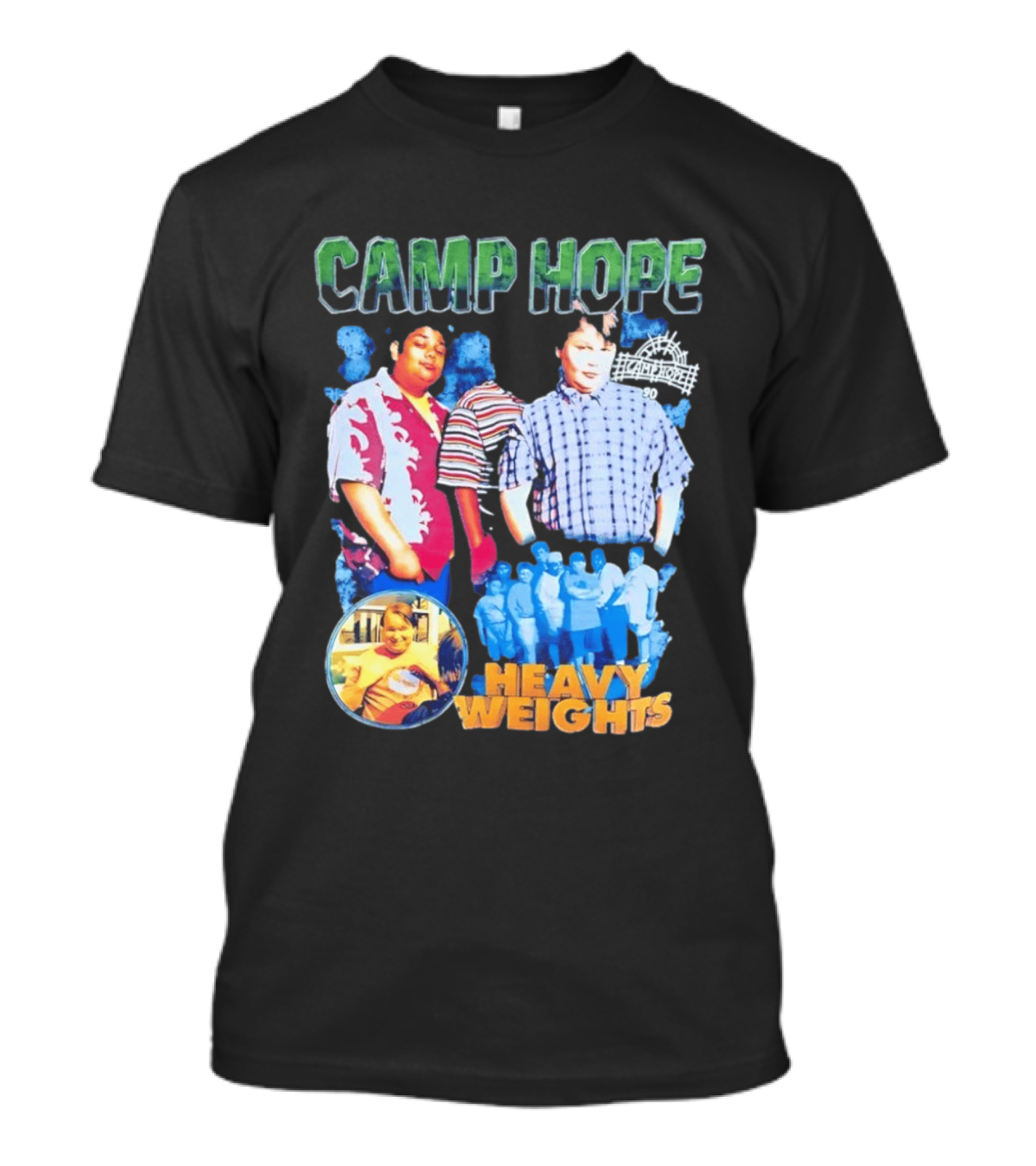 Camp Hope 90 Heavy Weights Featuring Characters From Cult T-Shirt