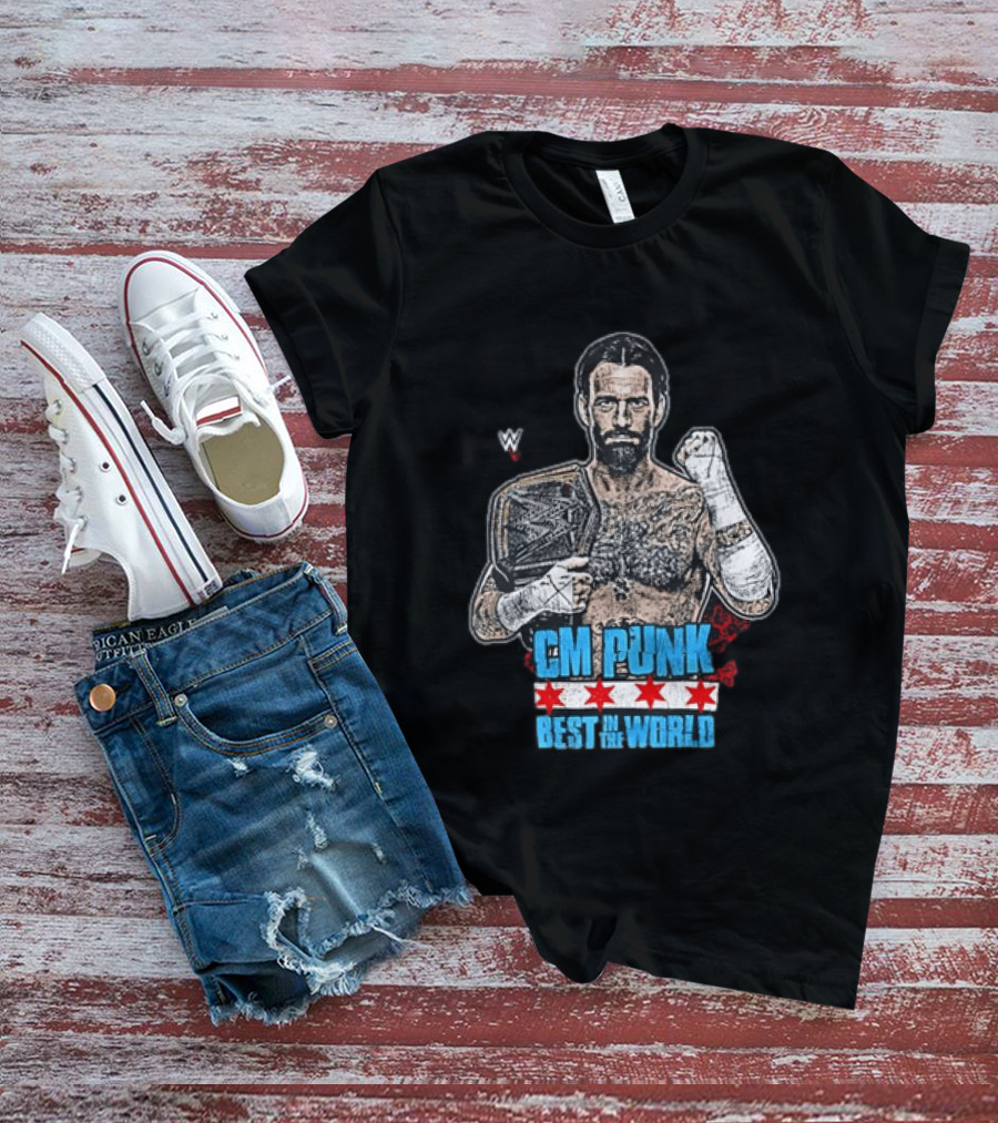 CM PUNK Best In The World Chicago Stars Wrestling Champion T-Shirt
