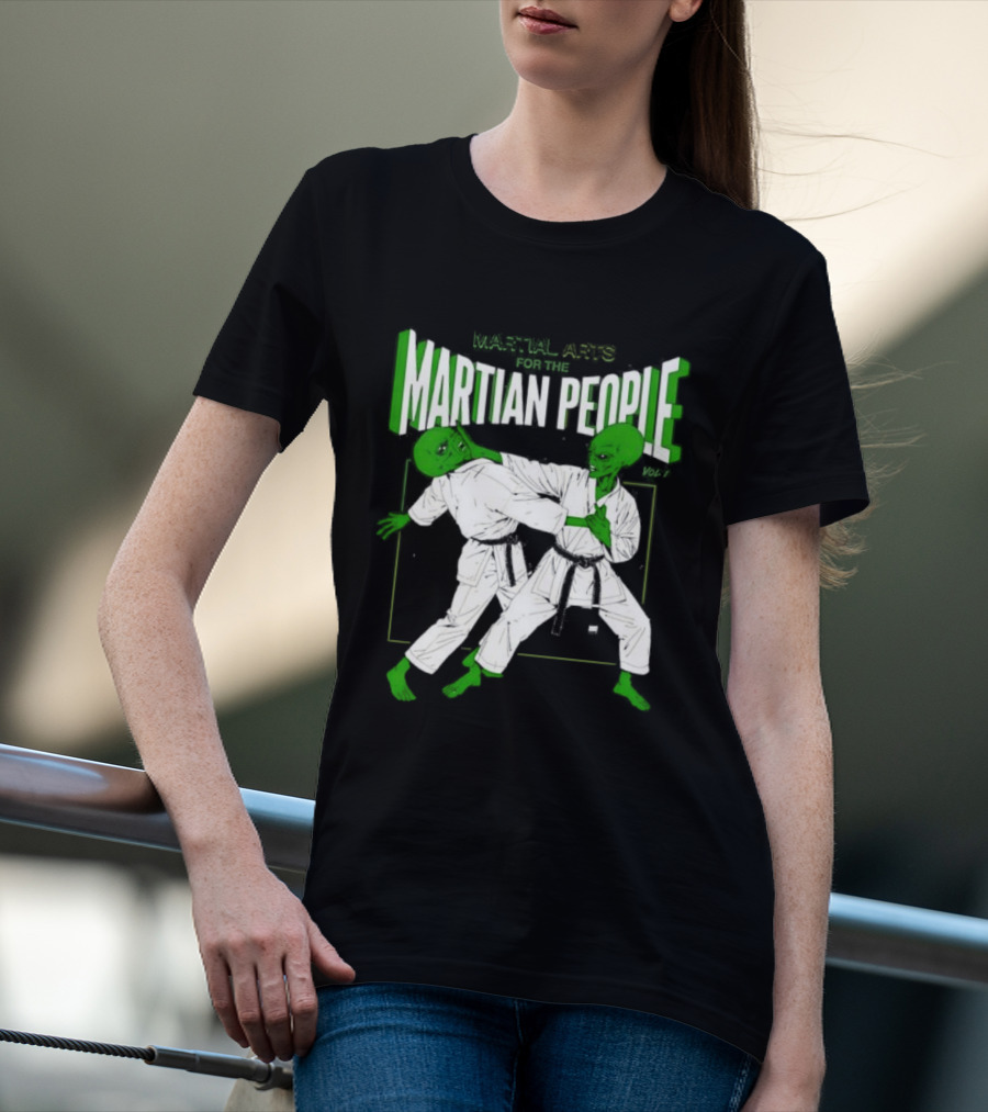 Martial Arts For The Martian People Vol 1 Green Martian Figures In Gi T-Shirt