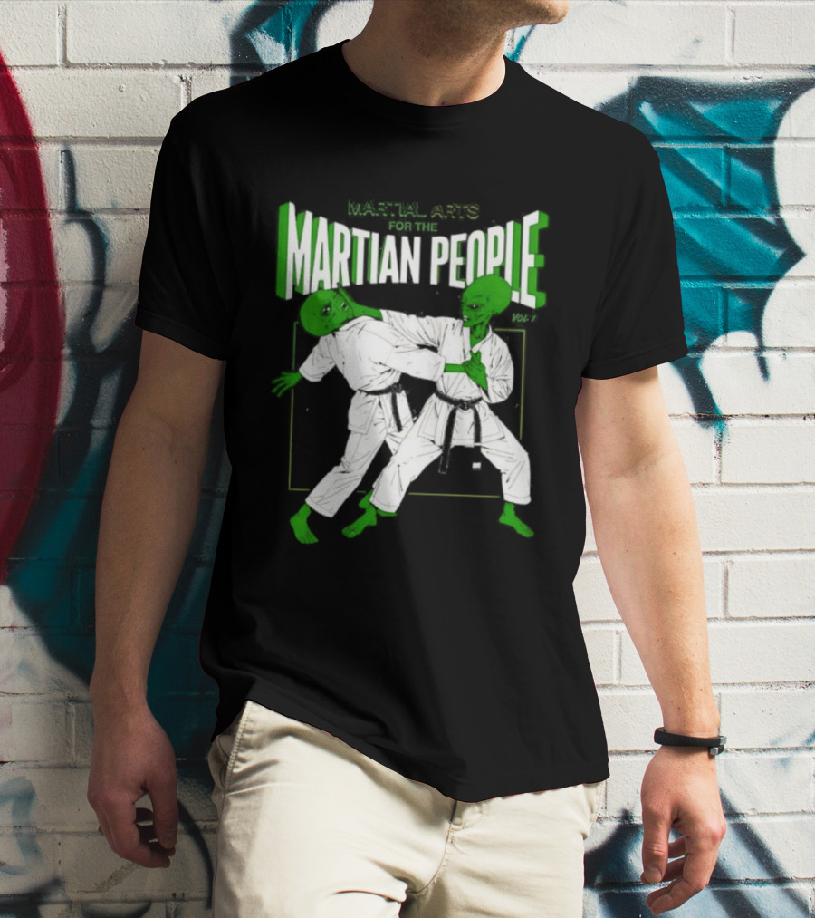 Martial Arts For The Martian People Vol 1 Green Martian Figures In Gi T-Shirt