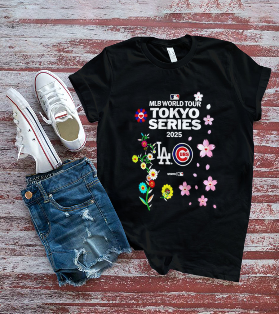 MLB World Tour Tokyo Series 2025 LA Dodgers Chicago Cubs Blossoms T-Shirt