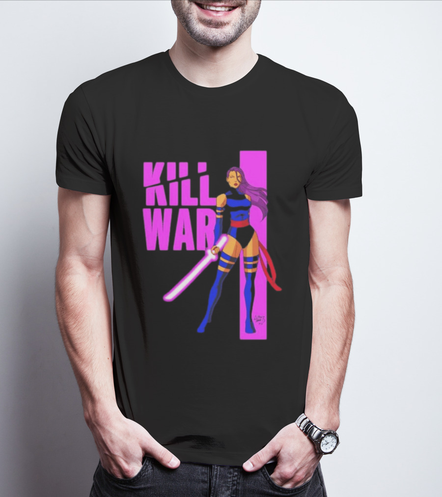 Psylocke Marvel Comics Kill War Pink T-Shirt