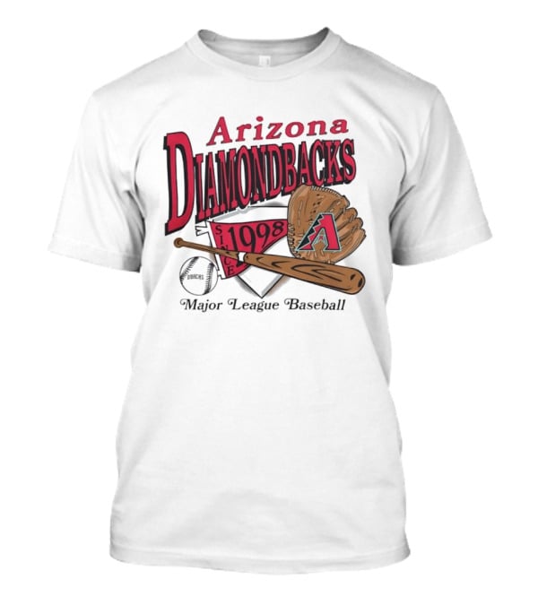 Arizona Diamondbacks Since 1998 Baseball Glove And Bat Major League T-Shirt