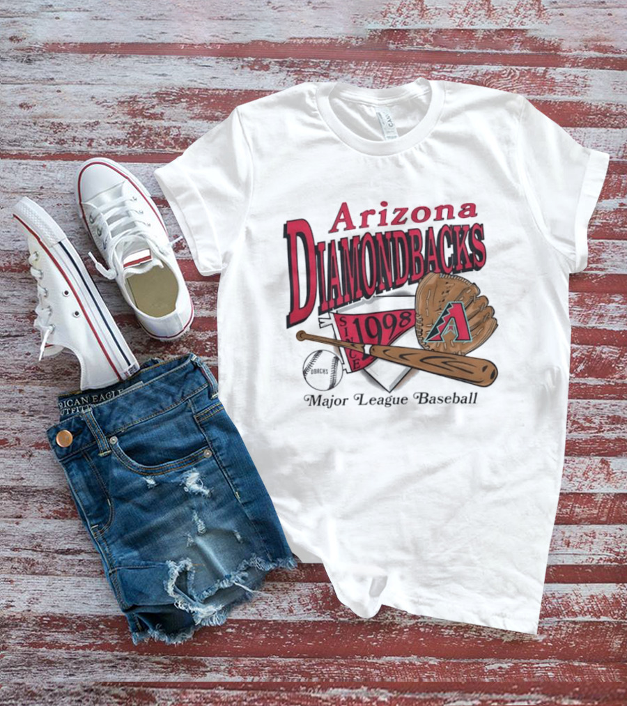 Arizona Diamondbacks Since 1998 Baseball Glove And Bat Major League T-Shirt