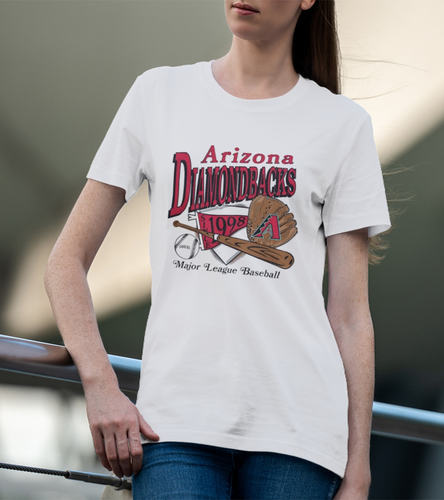 Arizona Diamondbacks Since 1998 Baseball Glove And Bat Major League T-Shirt