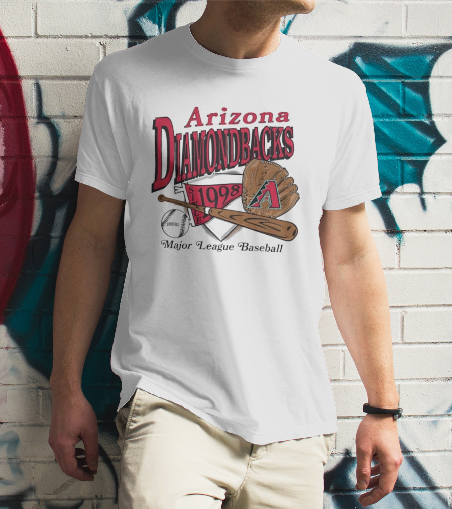 Arizona Diamondbacks Since 1998 Baseball Glove And Bat Major League T-Shirt