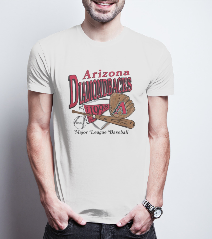 Arizona Diamondbacks Since 1998 Baseball Glove And Bat Major League T-Shirt