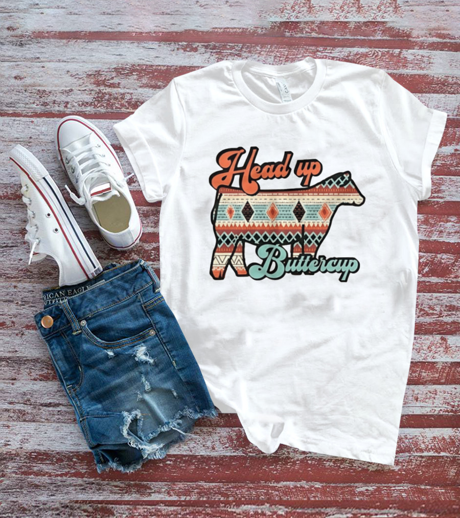 Head Up Buttercup Cow Aztec T-Shirt