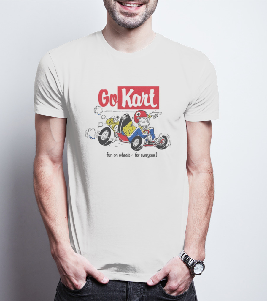 Go Kart Fun On Wheels For Everyone Red Helmet Racing Adventure T-Shirt