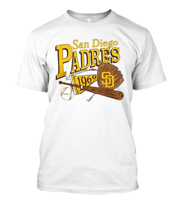 San Diego Padres Baseball Glove Bat Ball Since 1969 T-Shirt