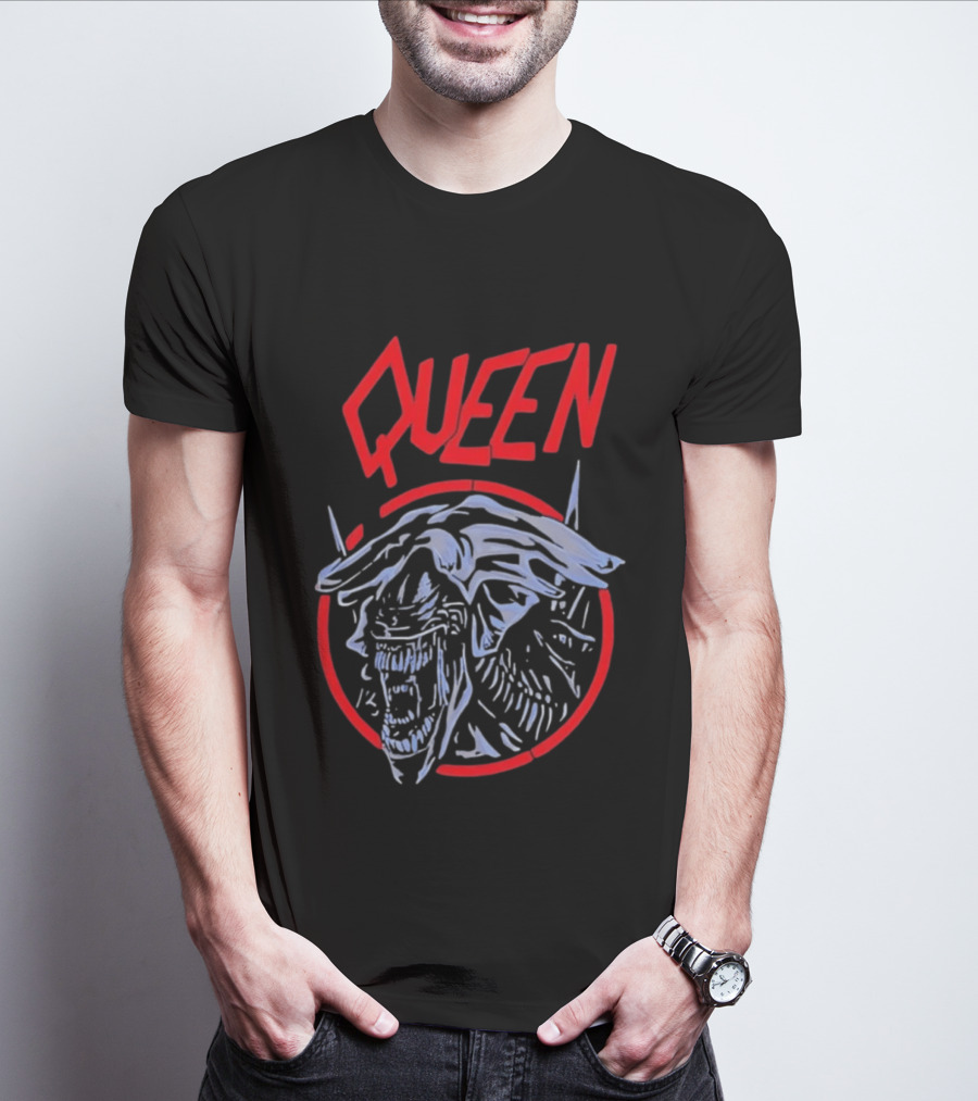 Queen Alien Xenomorph Facehugger Red T-Shirt