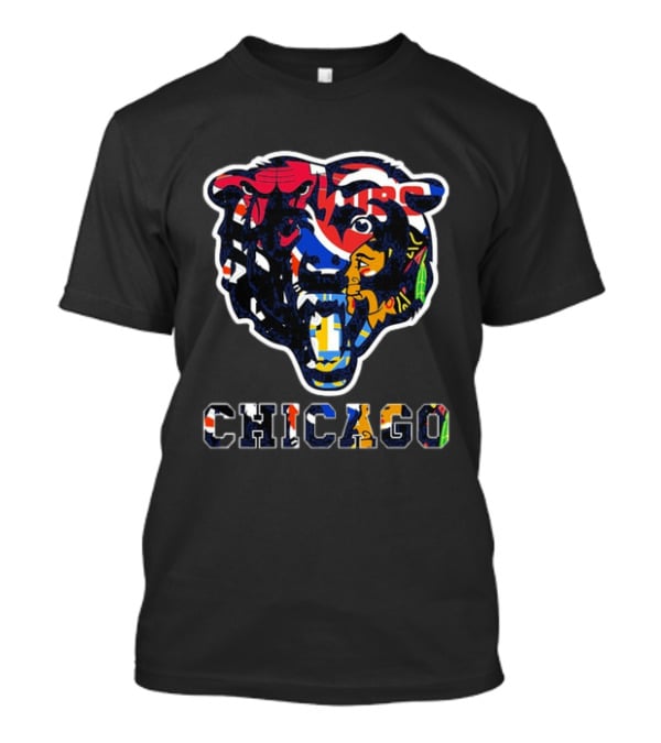 Chicago Bears Cubs White Sox Bulls Blackhawks Fire Sports Mashup T-Shirt