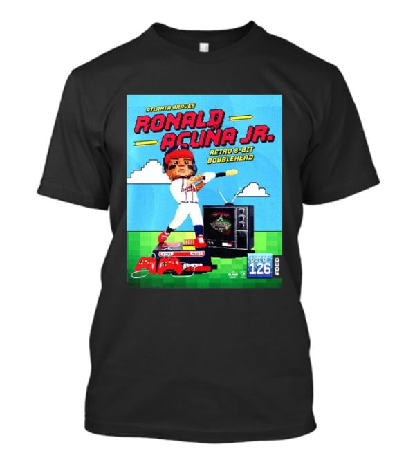 Atlanta Braves Ronald Acuna Jr. Retro 8 Bit Bobblehead Game Controller TV T-Shirt