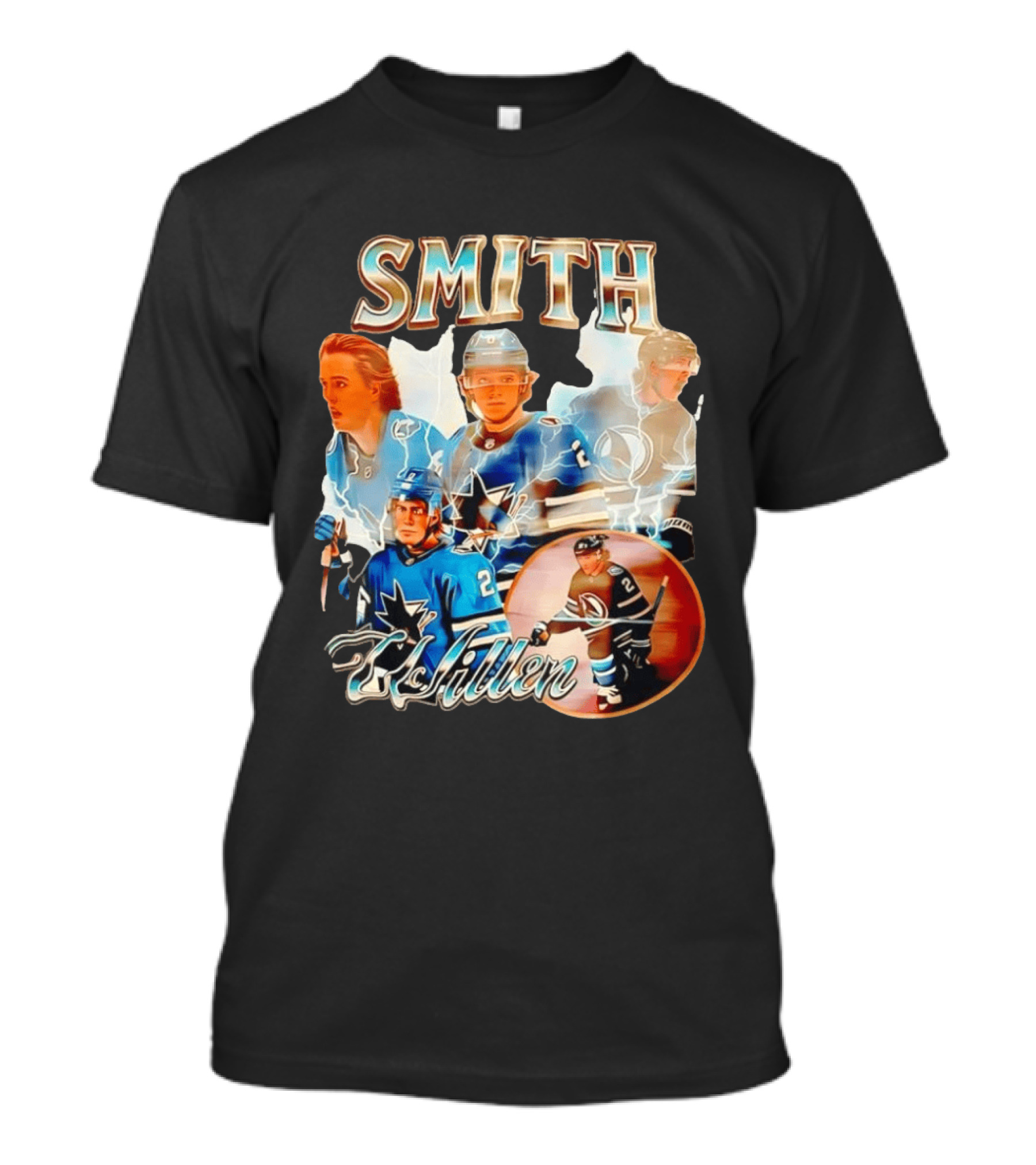 San Jose Sharks Smith McIllen Hockey Players Collage T-Shirt