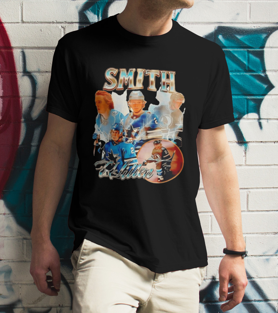 San Jose Sharks Smith McIllen Hockey Players Collage T-Shirt