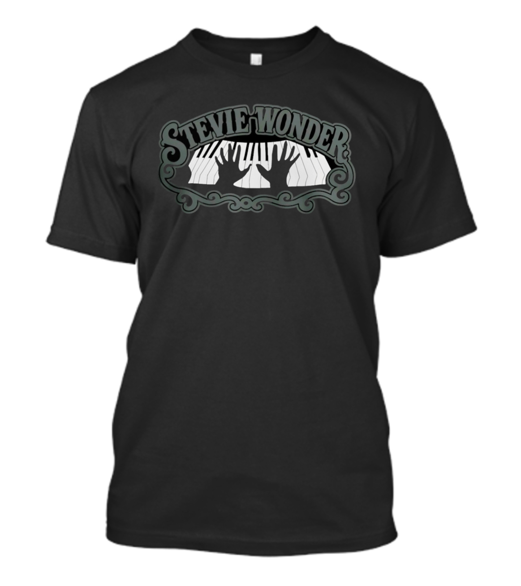 Stevie Wonder Piano Hands Visual With Keyboard T-Shirt