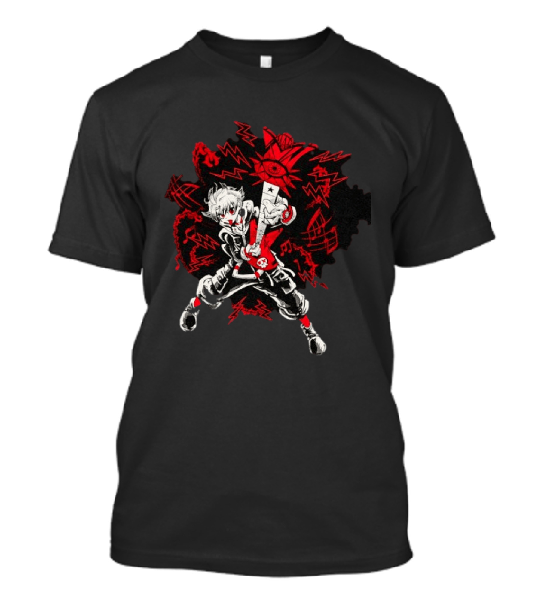 Neku Sakuraba The World Ends With You Gachi Red And Black Dynamic T-Shirt