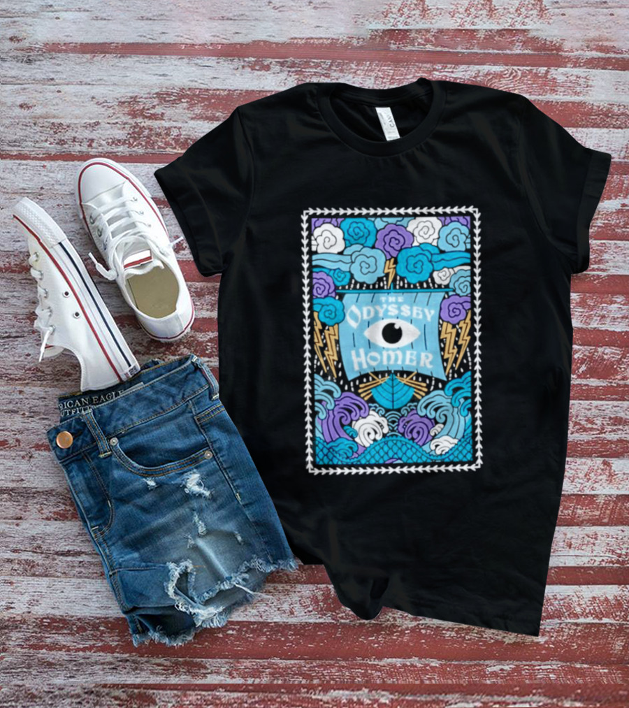 The Odyssey Homer Cyclops Eye Lightning Waves T-Shirt