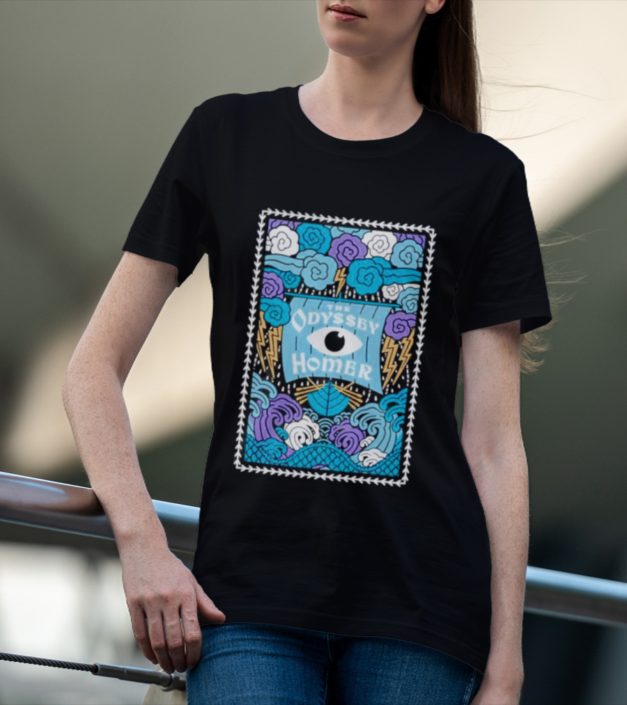 The Odyssey Homer Cyclops Eye Lightning Waves T-Shirt