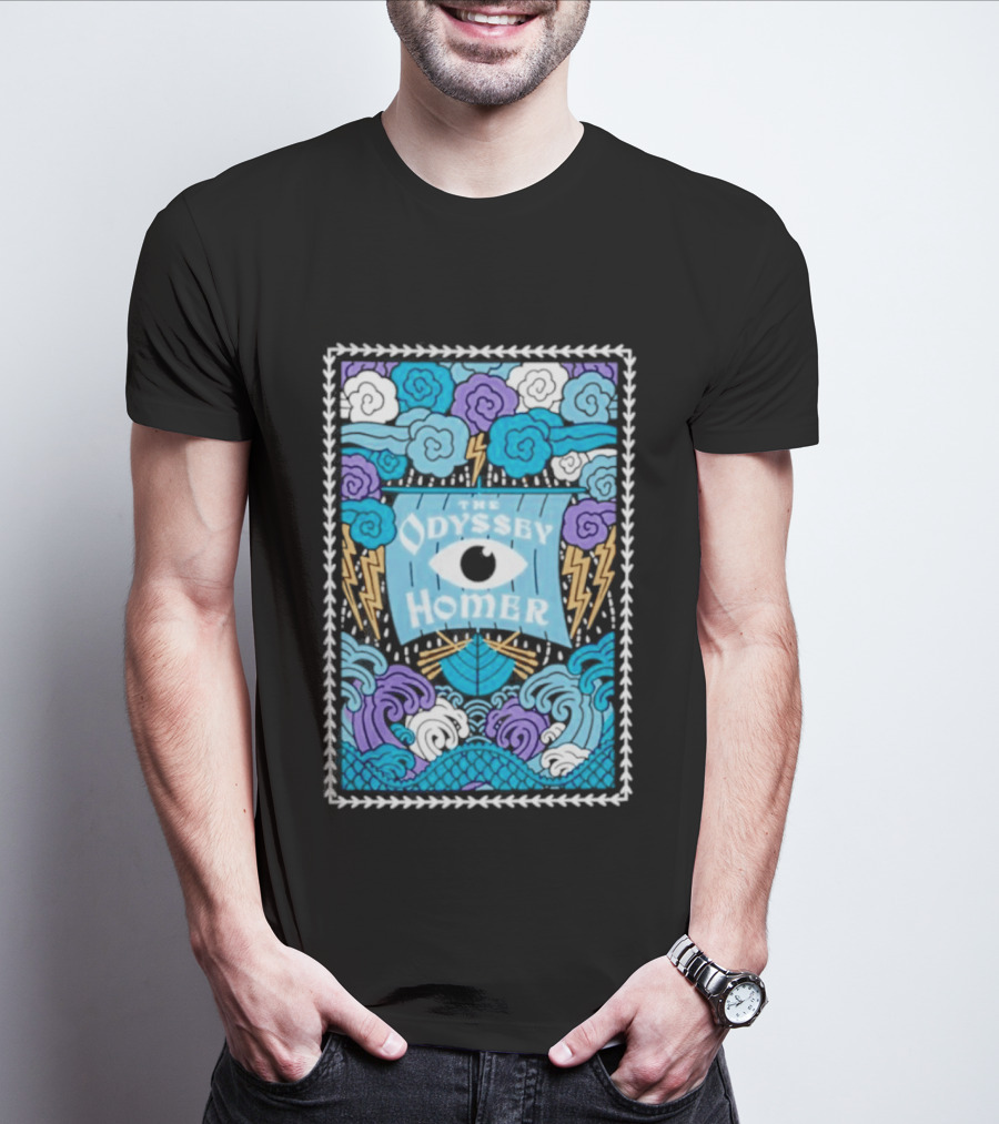 The Odyssey Homer Cyclops Eye Lightning Waves T-Shirt