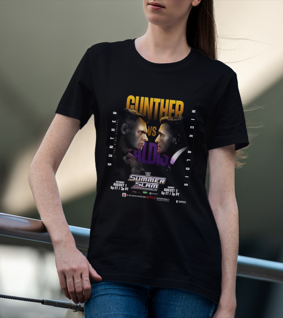 WWE SummerSlam Minnesota 2026 Gunther Vs Nick Aldis August 1 2 Match T-Shirt