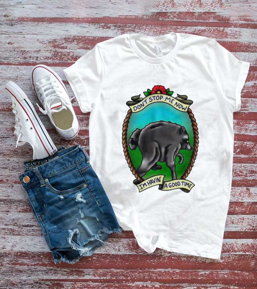 Dancing Wolf Don't Stop Me Now I'm Havin' A Good Time T-Shirt