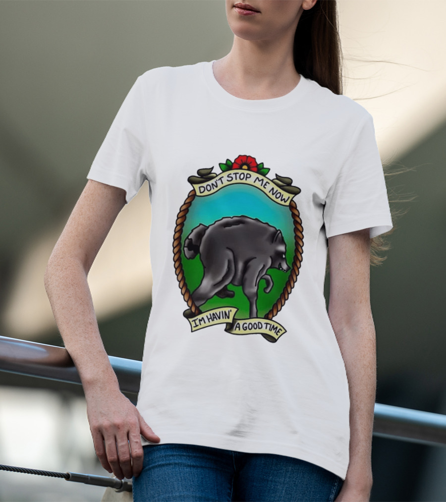 Dancing Wolf Don't Stop Me Now I'm Havin' A Good Time T-Shirt