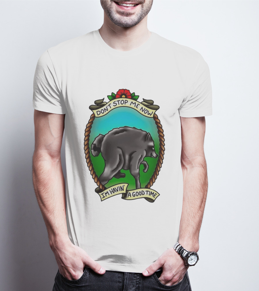 Dancing Wolf Don't Stop Me Now I'm Havin' A Good Time T-Shirt