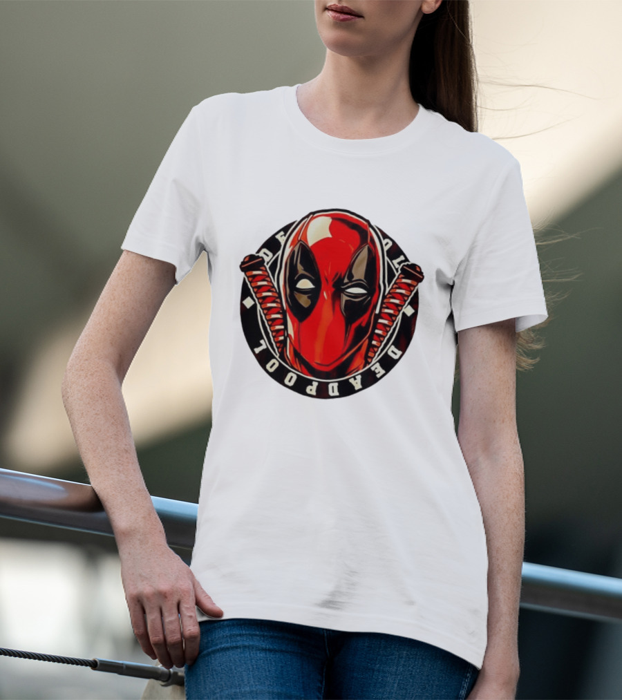 Deadpool Marvel Comics Mask Katana Swords T-Shirt