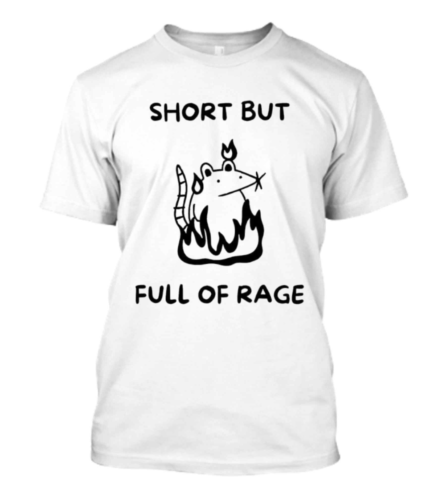 Short But Full Of Rage Angry Mouse In Fire Doodle T-Shirt