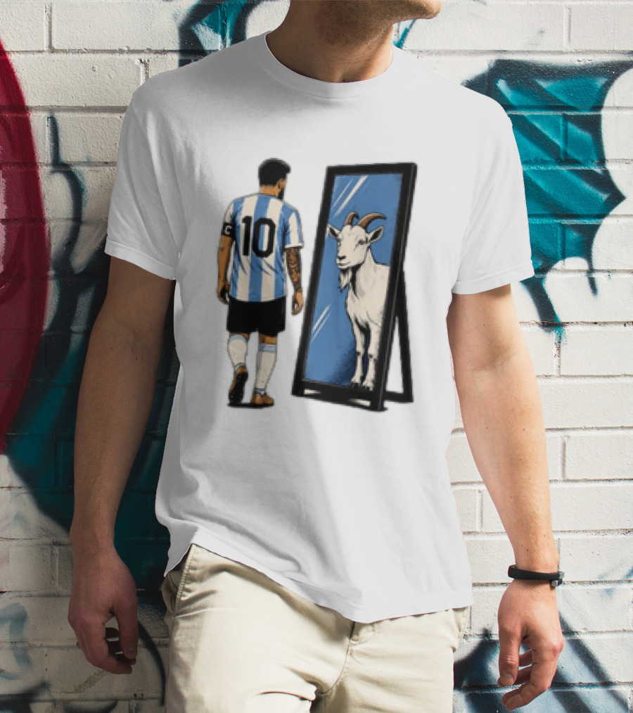 Messi Argentina 10 Reflecting GOAT Mirror Soccer T-Shirt
