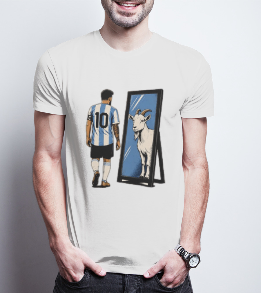 Messi Argentina 10 Reflecting GOAT Mirror Soccer T-Shirt