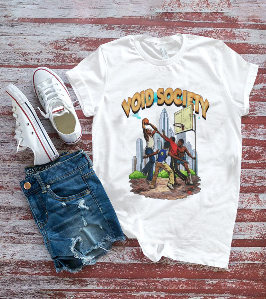 Void Society Urban Basketball Action Cityscape Players T-Shirt