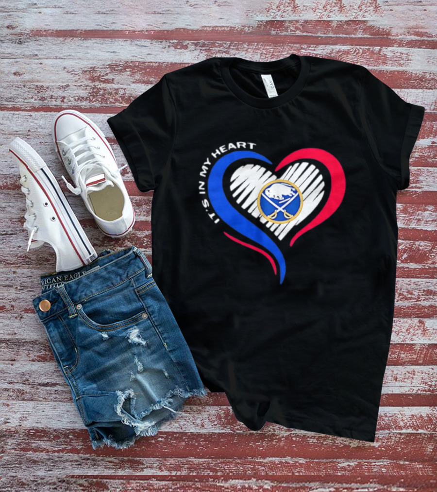 Buffalo Sabres It's In My Heart Blue And Red Heart Shape T-Shirt