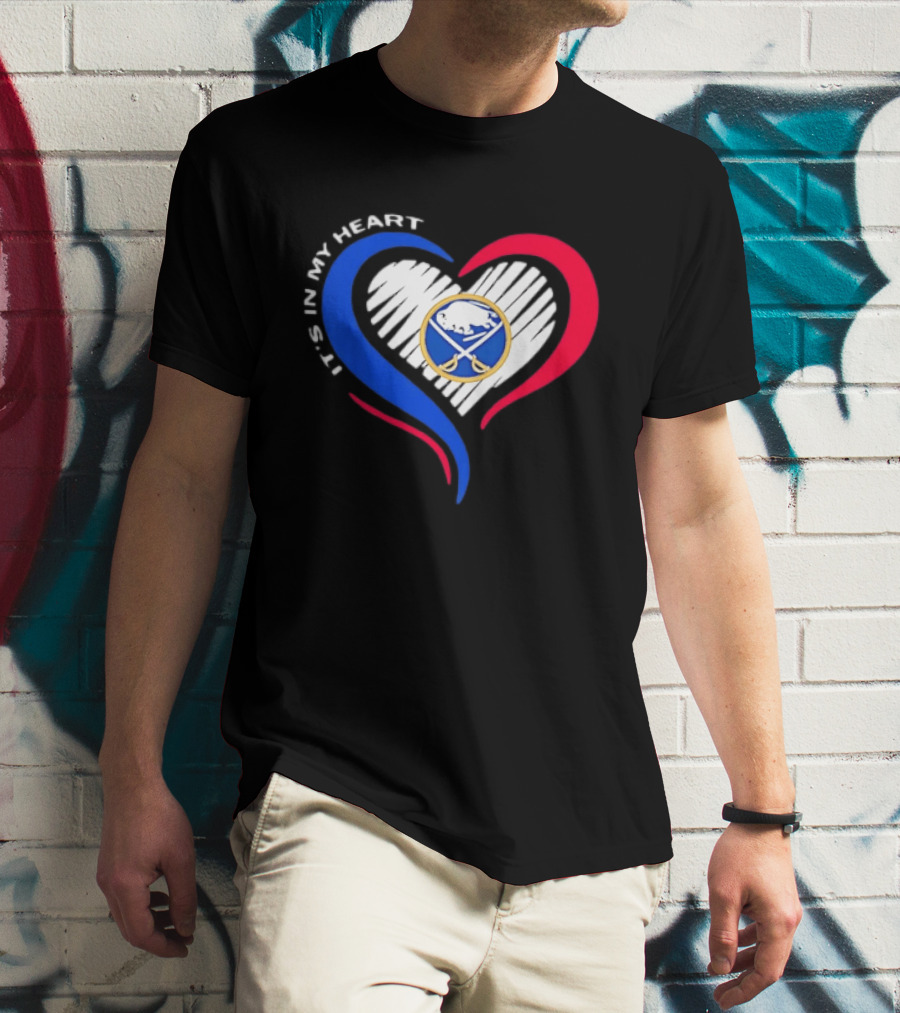 Buffalo Sabres It's In My Heart Blue And Red Heart Shape T-Shirt
