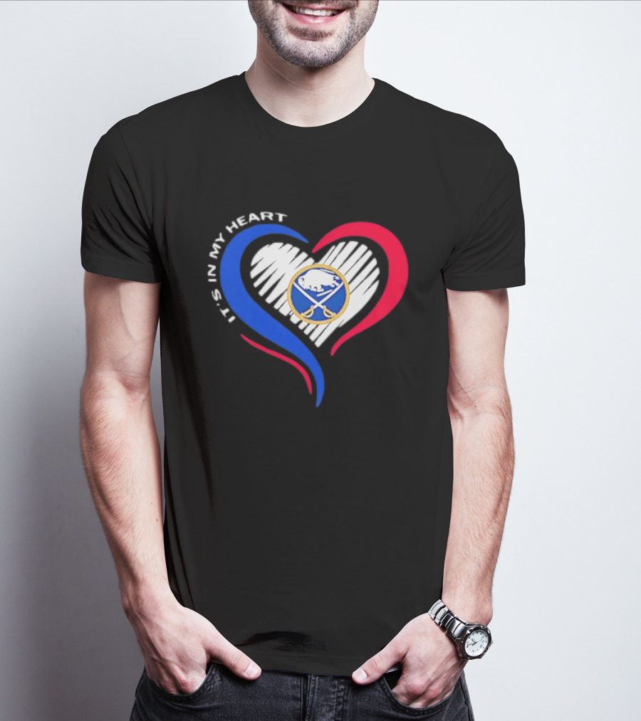 Buffalo Sabres It's In My Heart Blue And Red Heart Shape T-Shirt