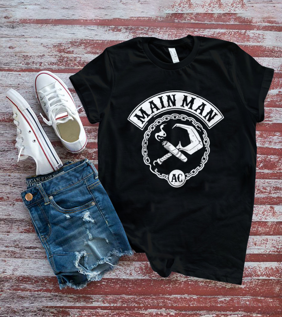 Main Man AC Hammer Chain Iconic Smoking Cigar And Tool Motif T-Shirt
