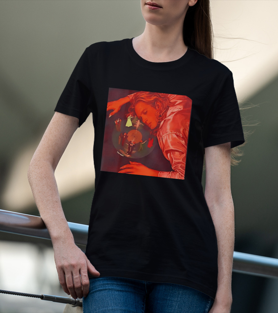Vinyl Dreams Young Man Resting With Dancing Figures T-Shirt