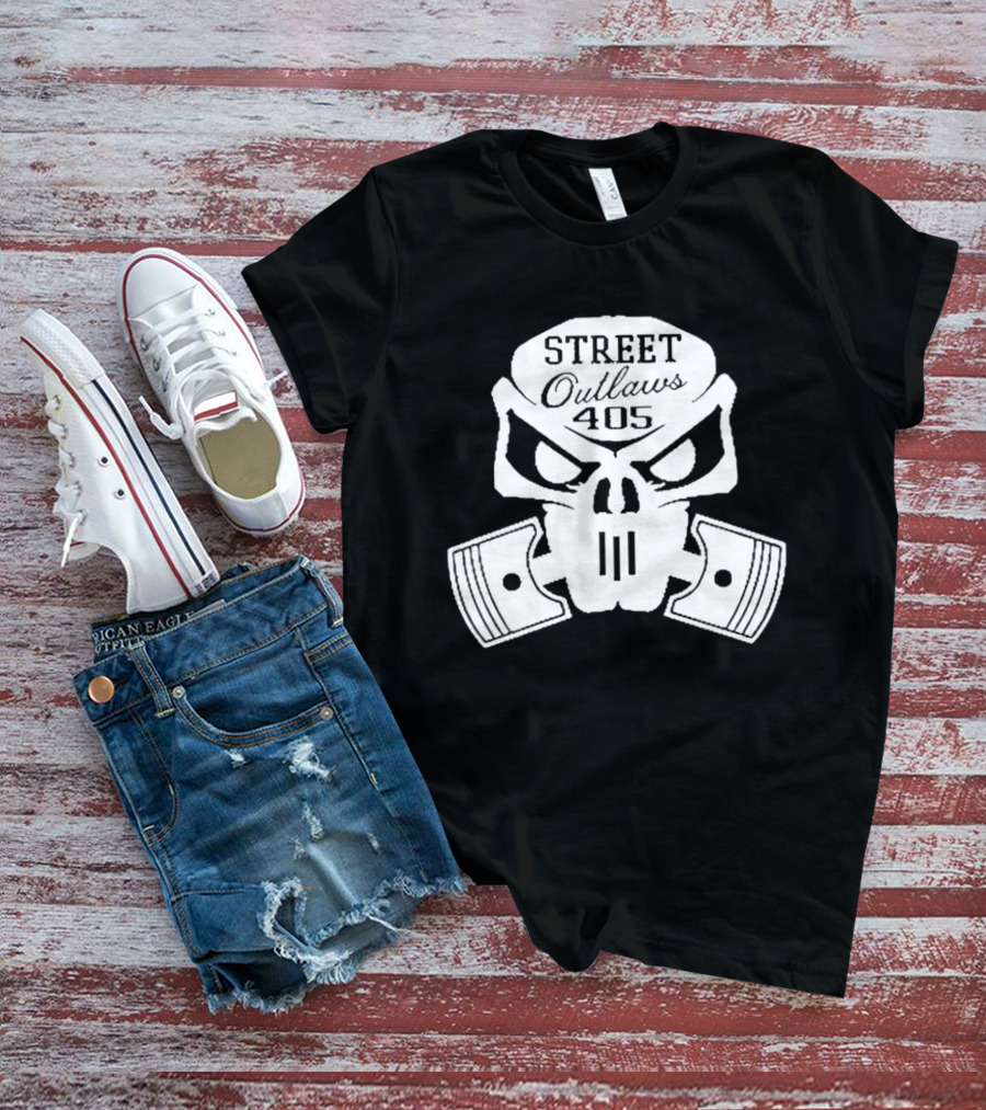 Street Outlaws 405 Skull Piston Racing Motorsports T-Shirt