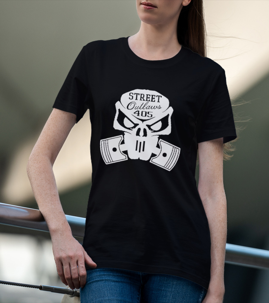 Street Outlaws 405 Skull Piston Racing Motorsports T-Shirt