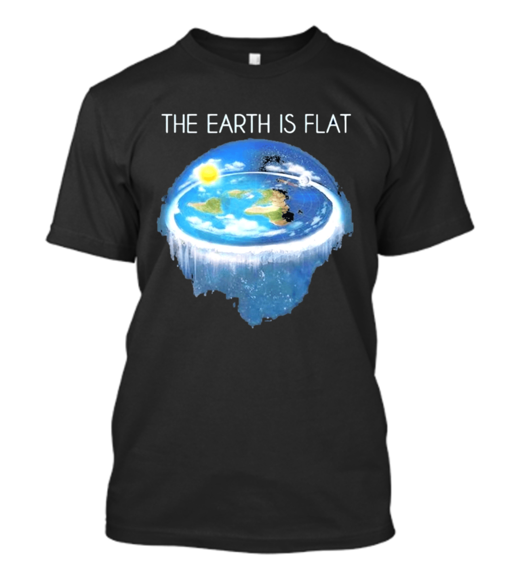 The Earth Is Flat Map Model Firmament Dome Sun Moon Sheol T-Shirt