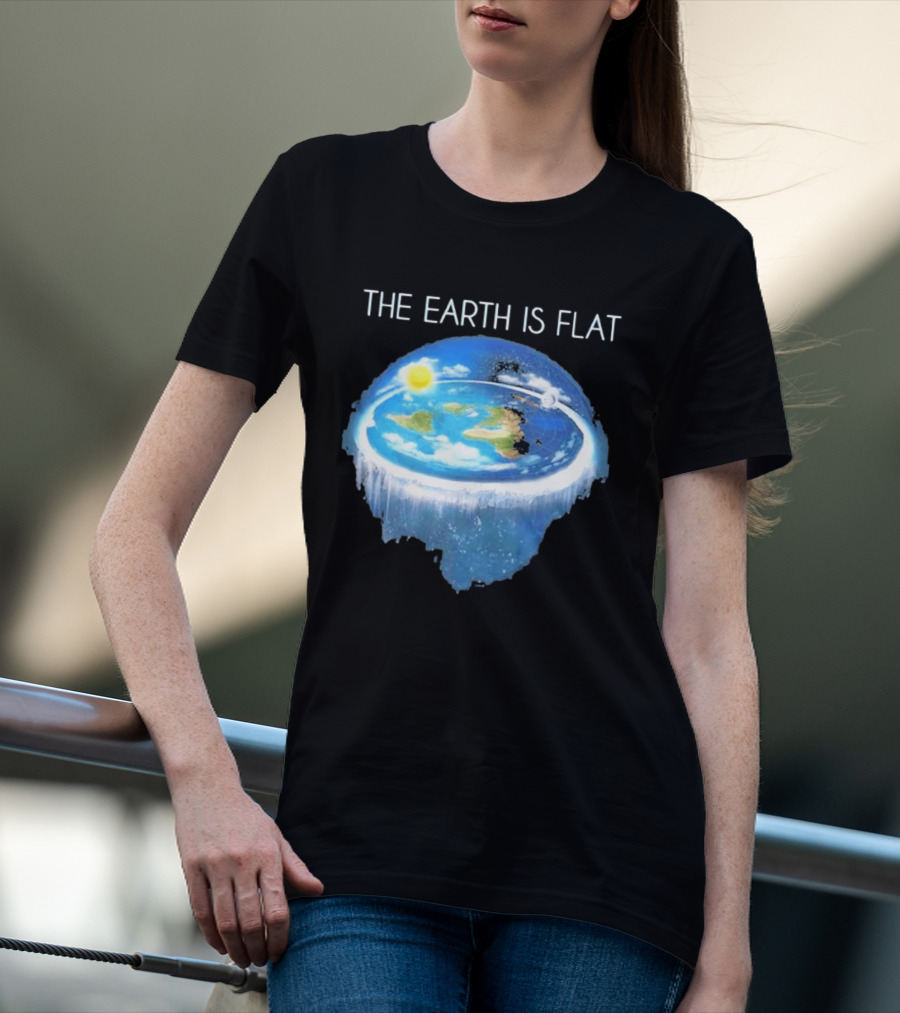 The Earth Is Flat Map Model Firmament Dome Sun Moon Sheol T-Shirt