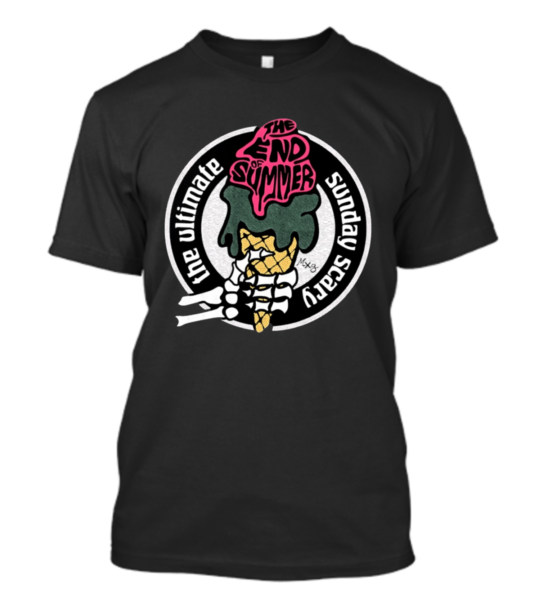 The Ultimate Sunday Scary The End Of Summer Skeleton Ice Cream T-Shirt