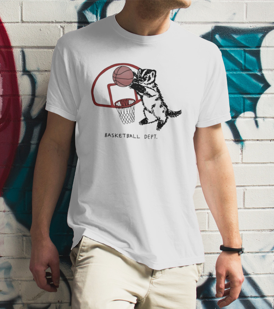 Basketball Dept Badger Dunking In Hoop T-Shirt