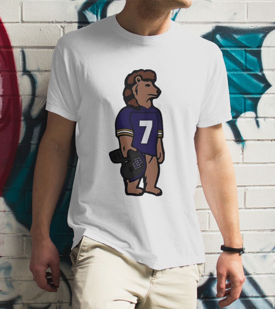 Baltimore Ravens Morgan Wallen Bear Number 7 Football Team Collaboration T-Shirt