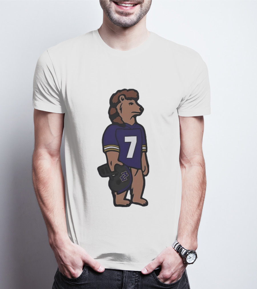 Baltimore Ravens Morgan Wallen Bear Number 7 Football Team Collaboration T-Shirt