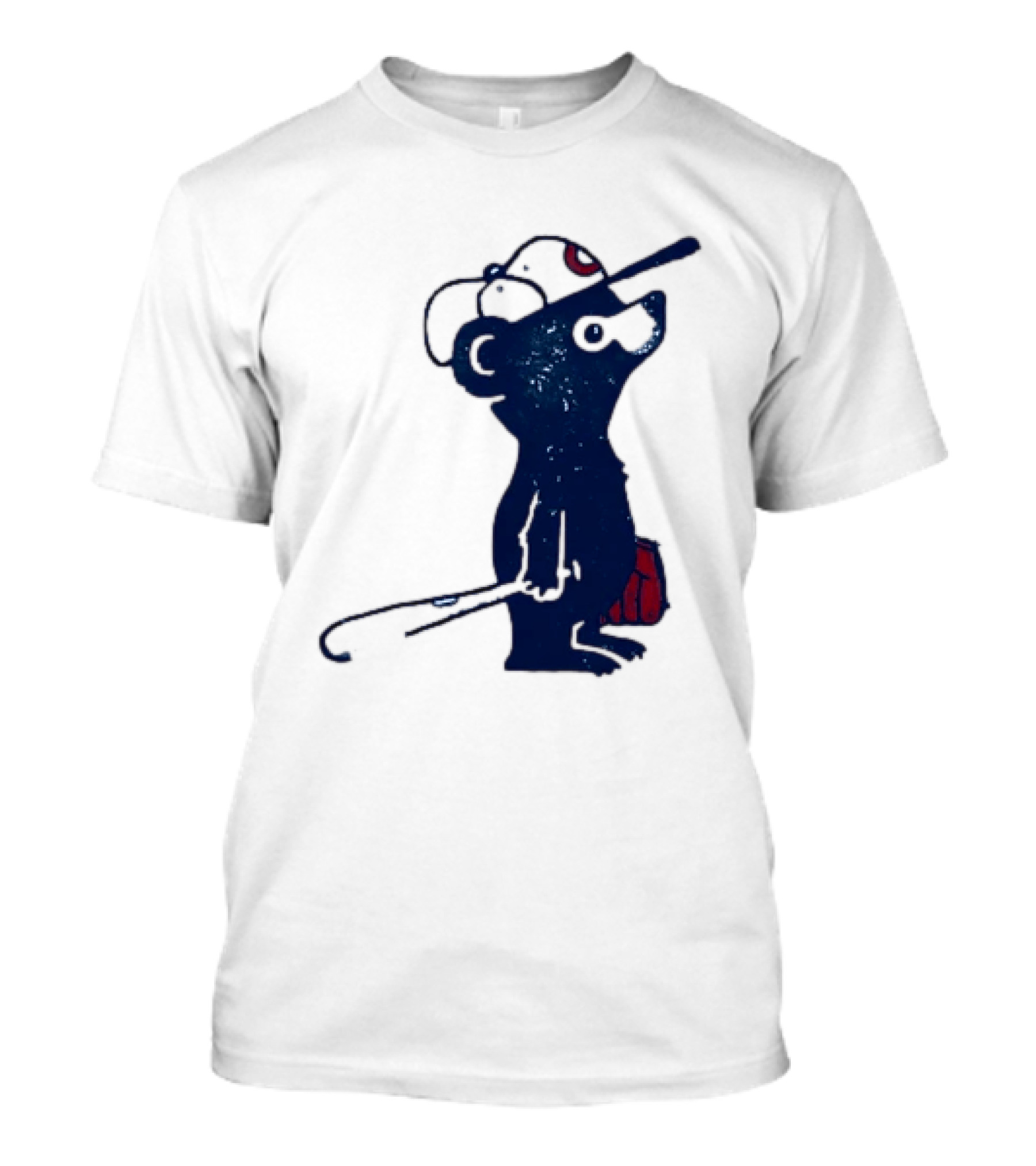 Chicago Cubs Baseball Bear Hitting With Bat And Glove T-Shirt