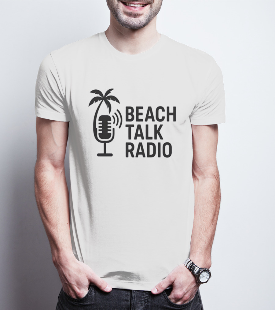 Beach Talk Radio Palm Tree Microphone T-Shirt