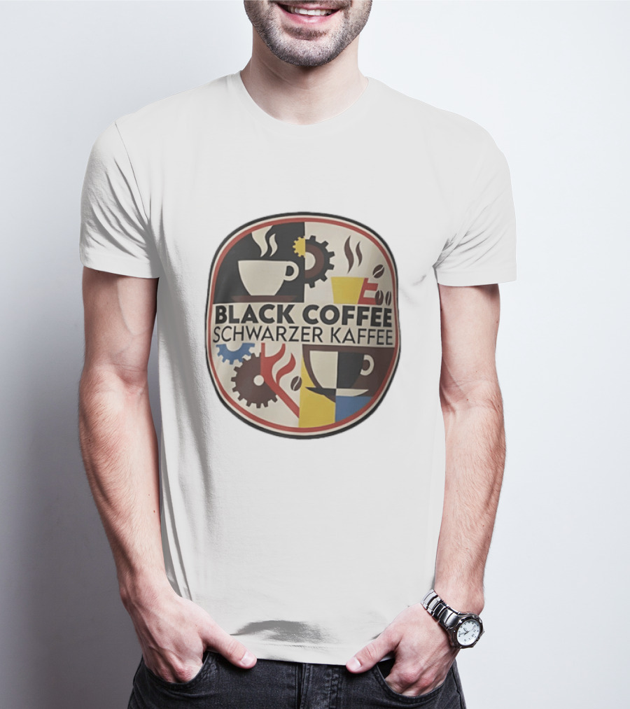 Black Coffee Schwarzer Kaffee Caffeine Cups Gears T-Shirt