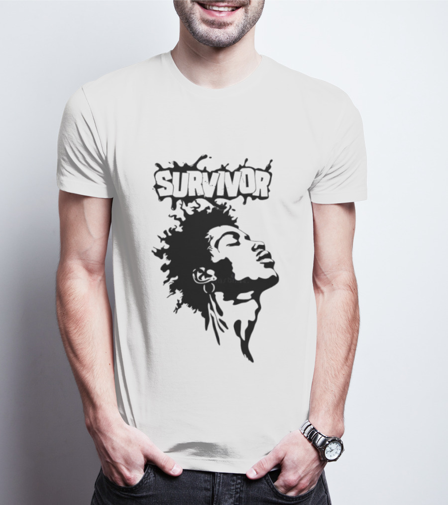 Survivor Black Power Profile Afro T-Shirt
